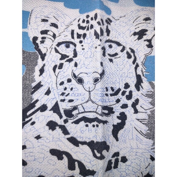 19.5"X 16" Lions & Tigers Vintage Needlepoint Printed Canvas ONLY Crewel - Picture 7 of 9